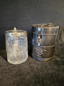 Rubicon Large Crystal Beer Stein with Leather Case