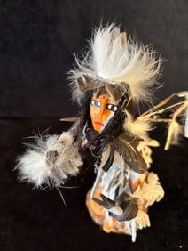 Navajo Kachina Dancer with Feathers - Signed Kee 8" Decorative Traditional Dancer