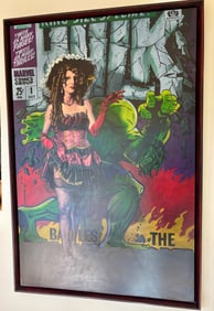 Pretty Lady And The Hulk - Original Oil On Board, No COA