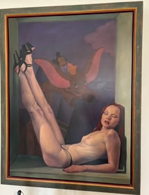 Jeff Dodd - Original Oil On Board, No COA "Megan W/ Dumbo"