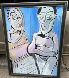 3 Eyed Man Looking In Mirror - Signed Jay Paul Apodaca