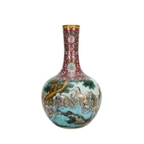 A Famille Rose Vault-of-Heaven Vase