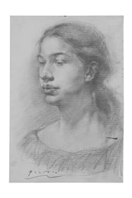 A Sketch of a Character, Signed by Picasso