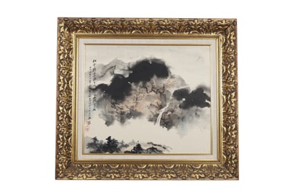 A Landscape Painting, Signed by Zhang Daqian