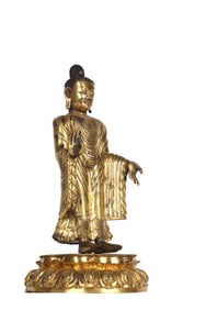 A Copper Gilded Buddha Statue
