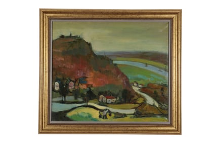 A Landscape Oil Painting, Signed by Guan Liang