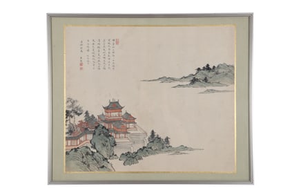 A Chinese Landscape Painting, Signed by Tang Shixia