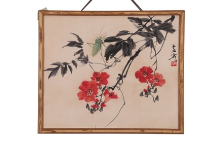 A Chinese Floral Painting, Signed by Wang Xuetao
