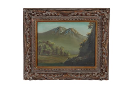 A Landscape Oil Painting with a Signature