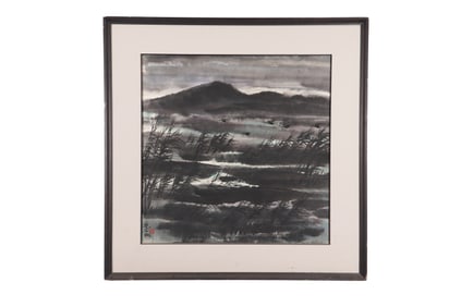 A Landscape Painting, Signed by Lin Fengmian