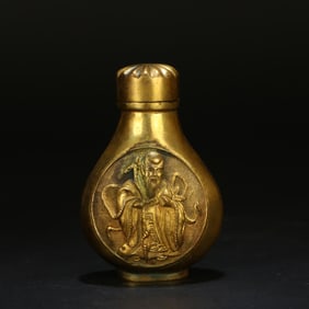 A Copper Gilded Snuff Bottle