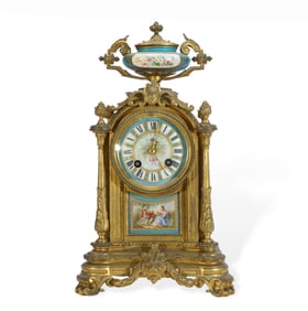 A Copper Gilded Clock