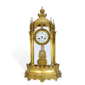 A Copper Gilded Clock