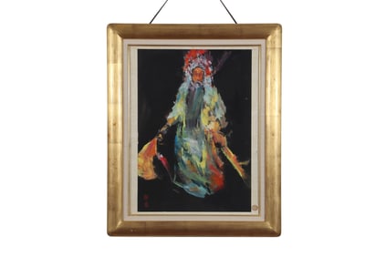 A Traditional Chinese Opera Character Painting, Signed by Guan Liang