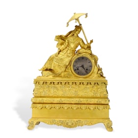 A gilded copper clock