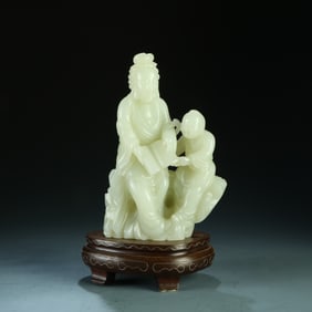 A Chinese jade figure sculpture