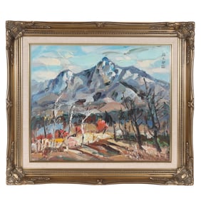 A Character Story Oil Painting, Signed by Yan Wenliang