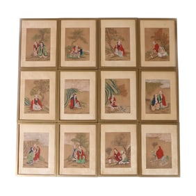 12 Chinese Figure Paintings