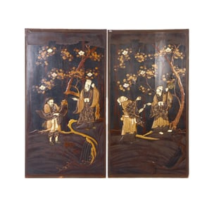 A pair of Chinese-style hanging screens