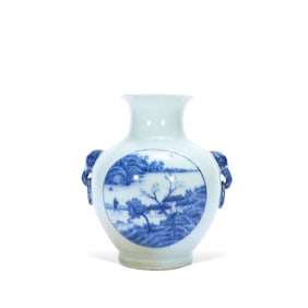 A Chinese blue and white porcelain vase