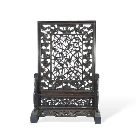A Chinese rosewood screen