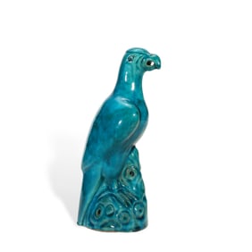 A Chinese porcelain parrot