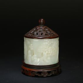A Chinese jade incense burner