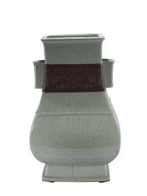 A Square Vase with Imitation Song Glaze