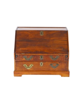 A Chinese wooden treasure chest