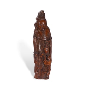 A Chinese bamboo carving figure
