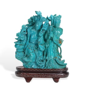 A turquoise ornament