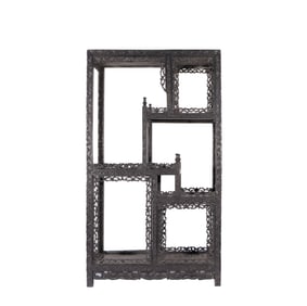 A Chinese wooden bookshelf