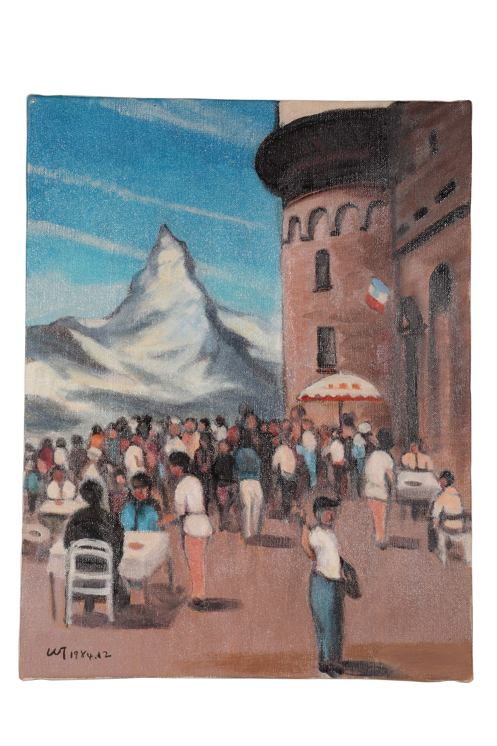 "A CEOWDED SQUARE", Signed by Chen Junde - 14