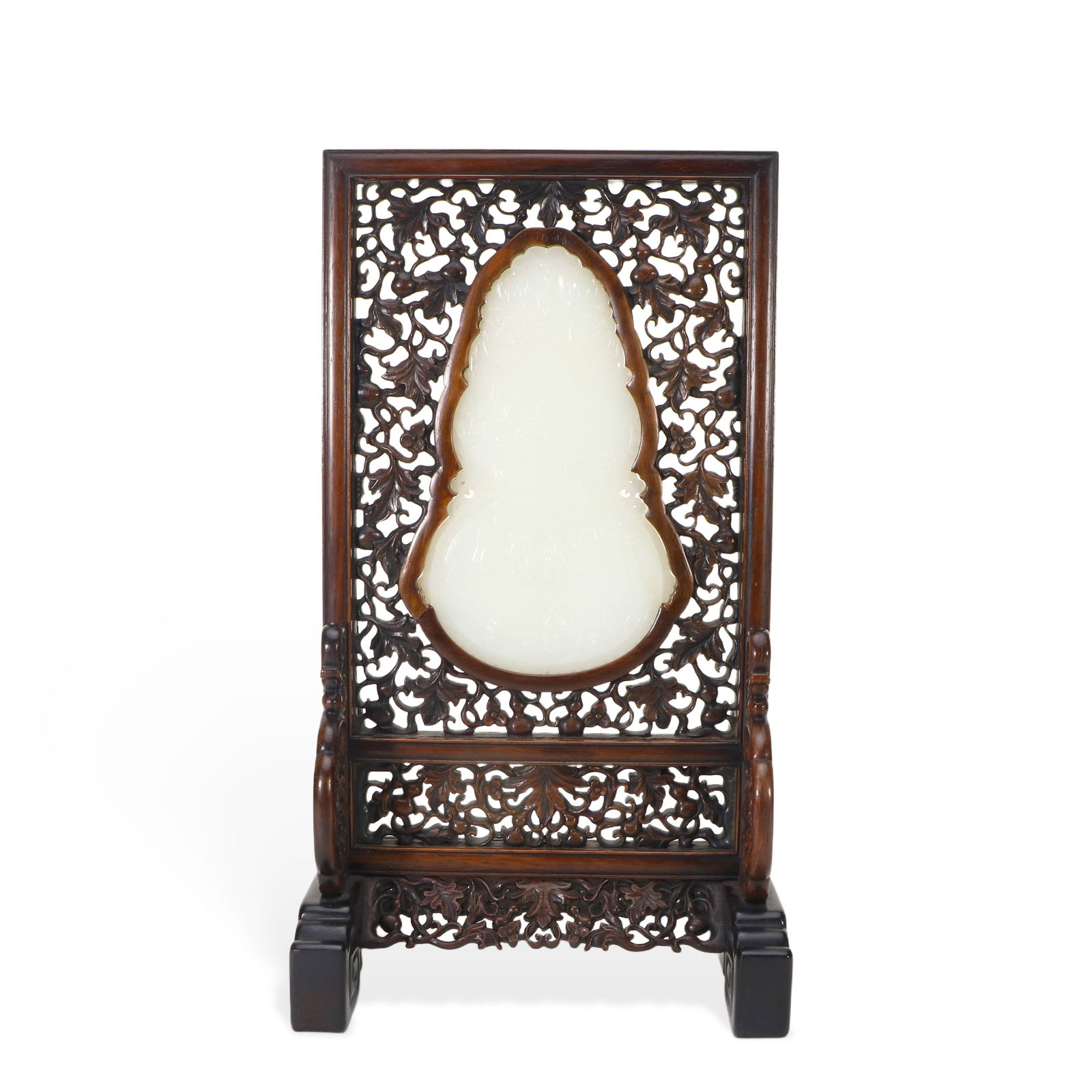 A rosewood screen inlaid with jade (1 of 8)