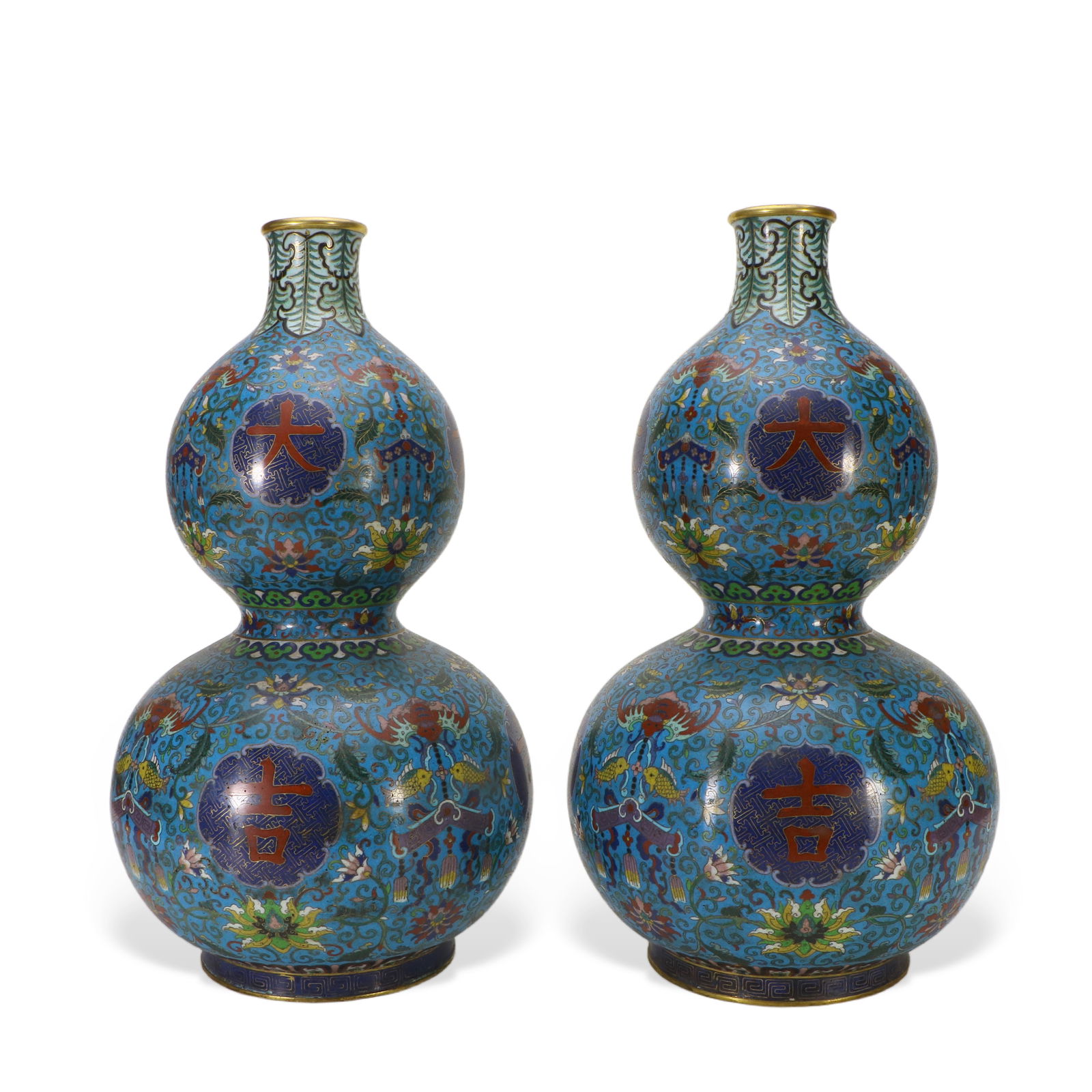 A pair of cloisonne gourd vases (1 of 5)