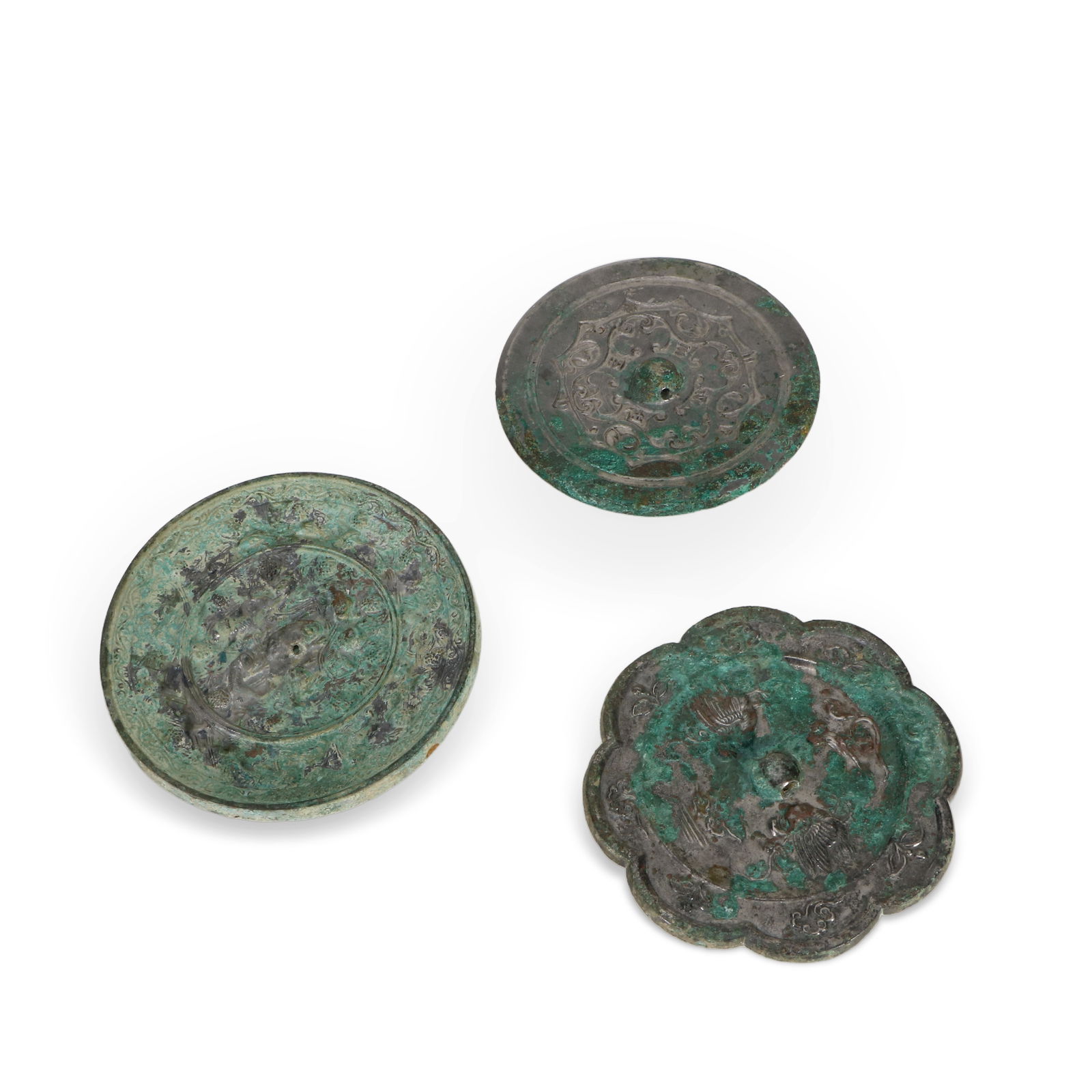 A set of three bronze mirrors (1 of 5)
