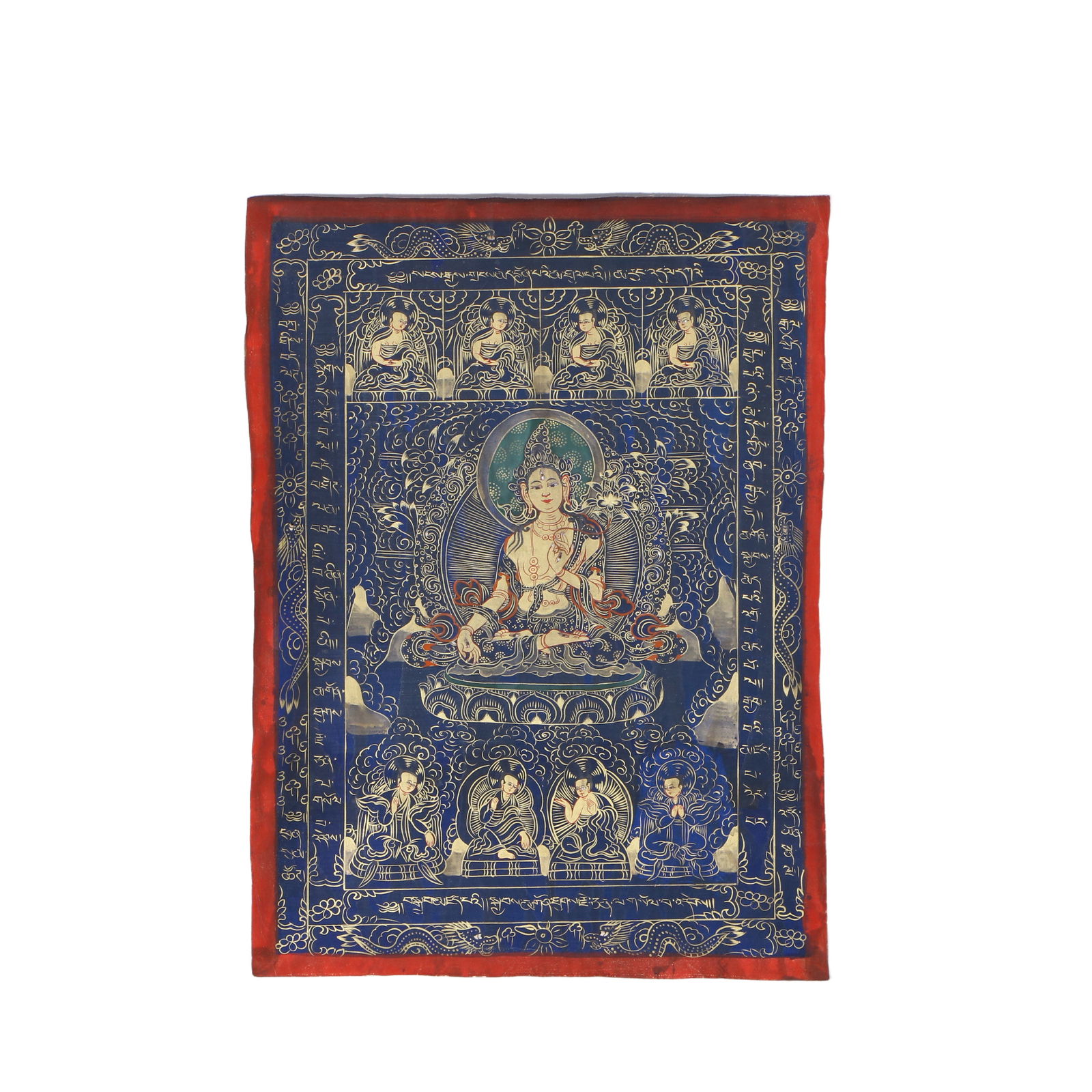 A White Tara thangka: A thangka of White Tara.H:60 cm W:45 cm