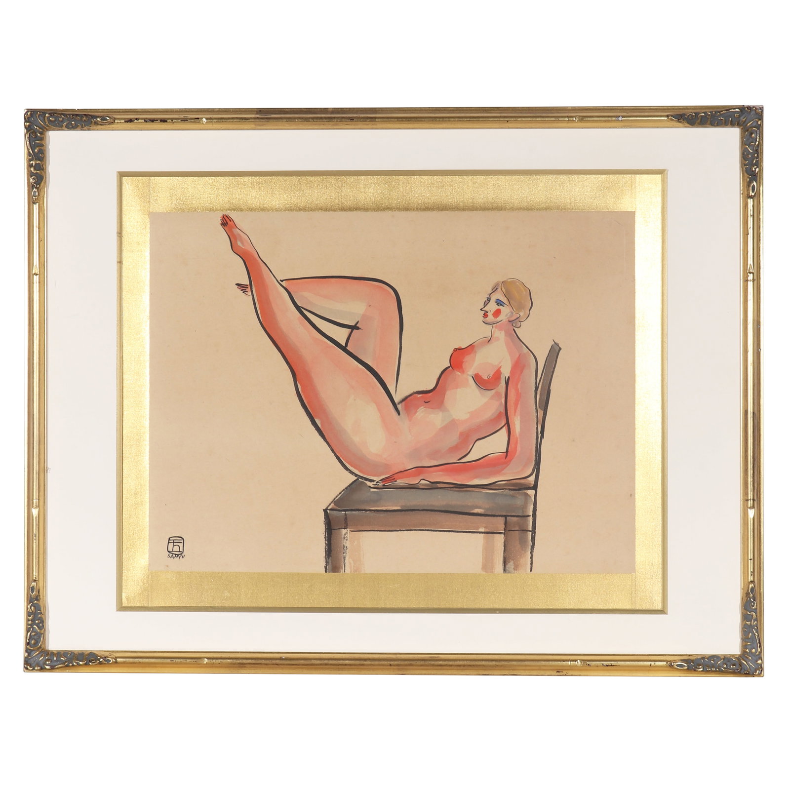 A Portrait Painting, Signed by Sanyu