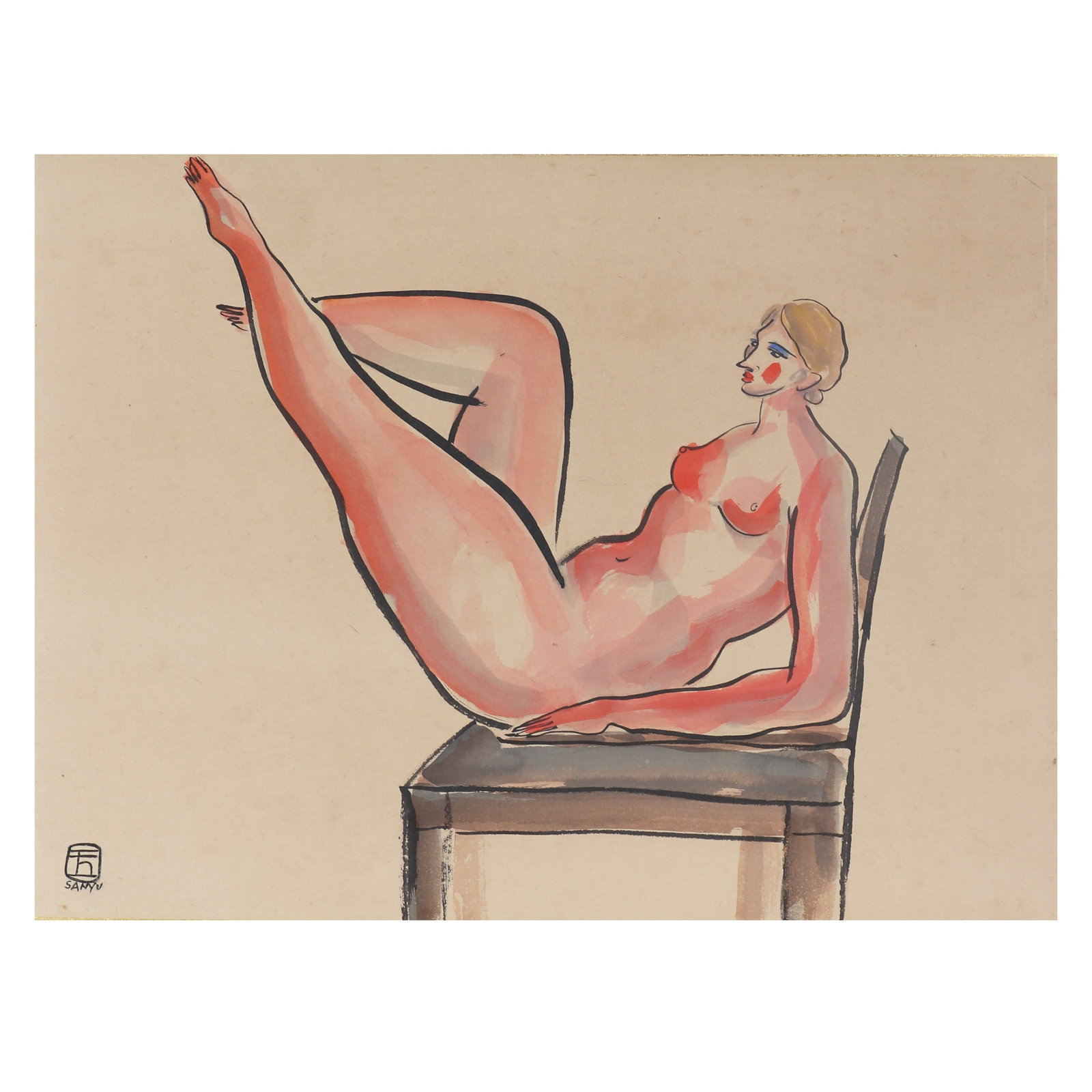 A Portrait Painting, Signed by Sanyu - 2