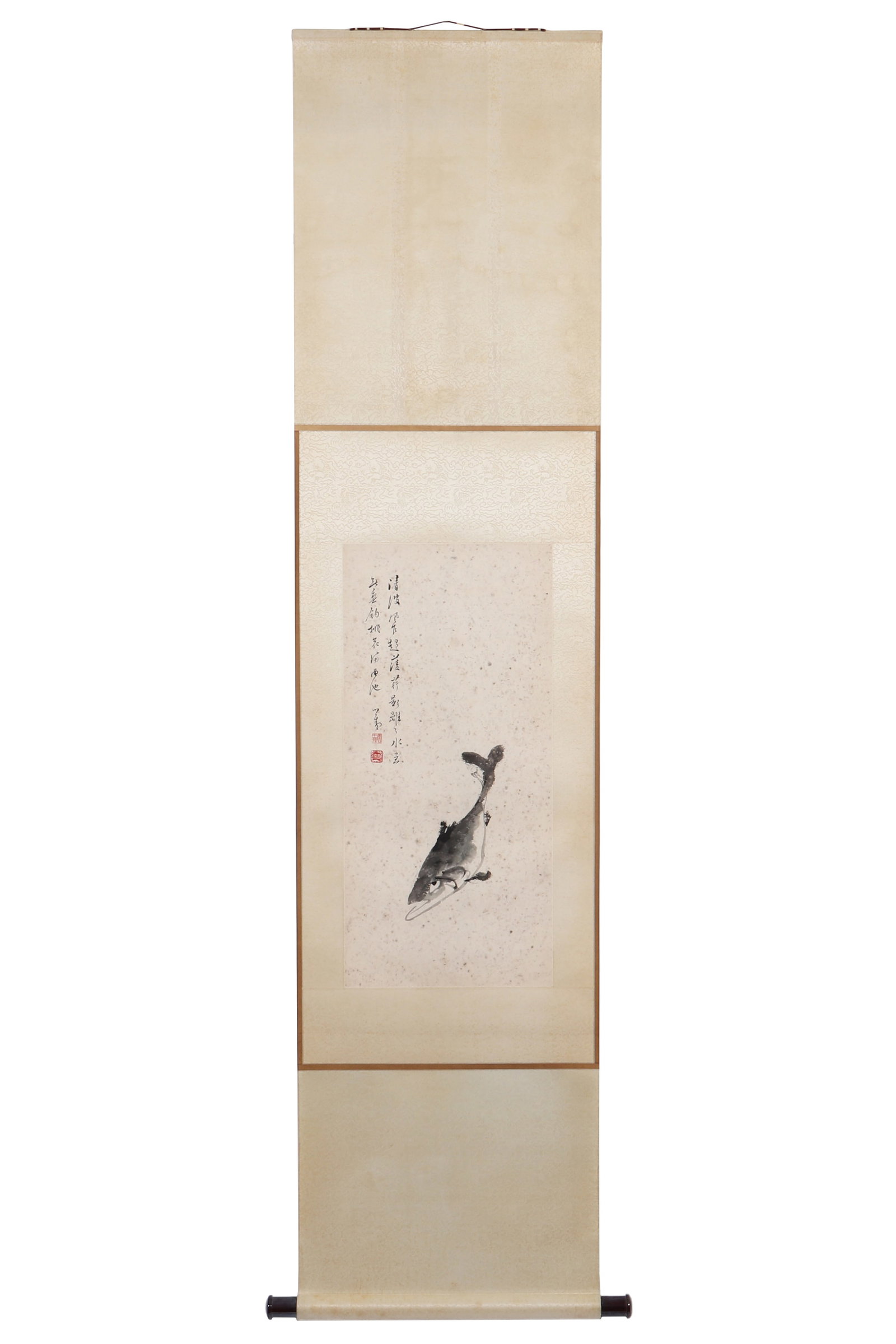 A Ink Fish Painting, Signed by Pu Ru (1 of 12)