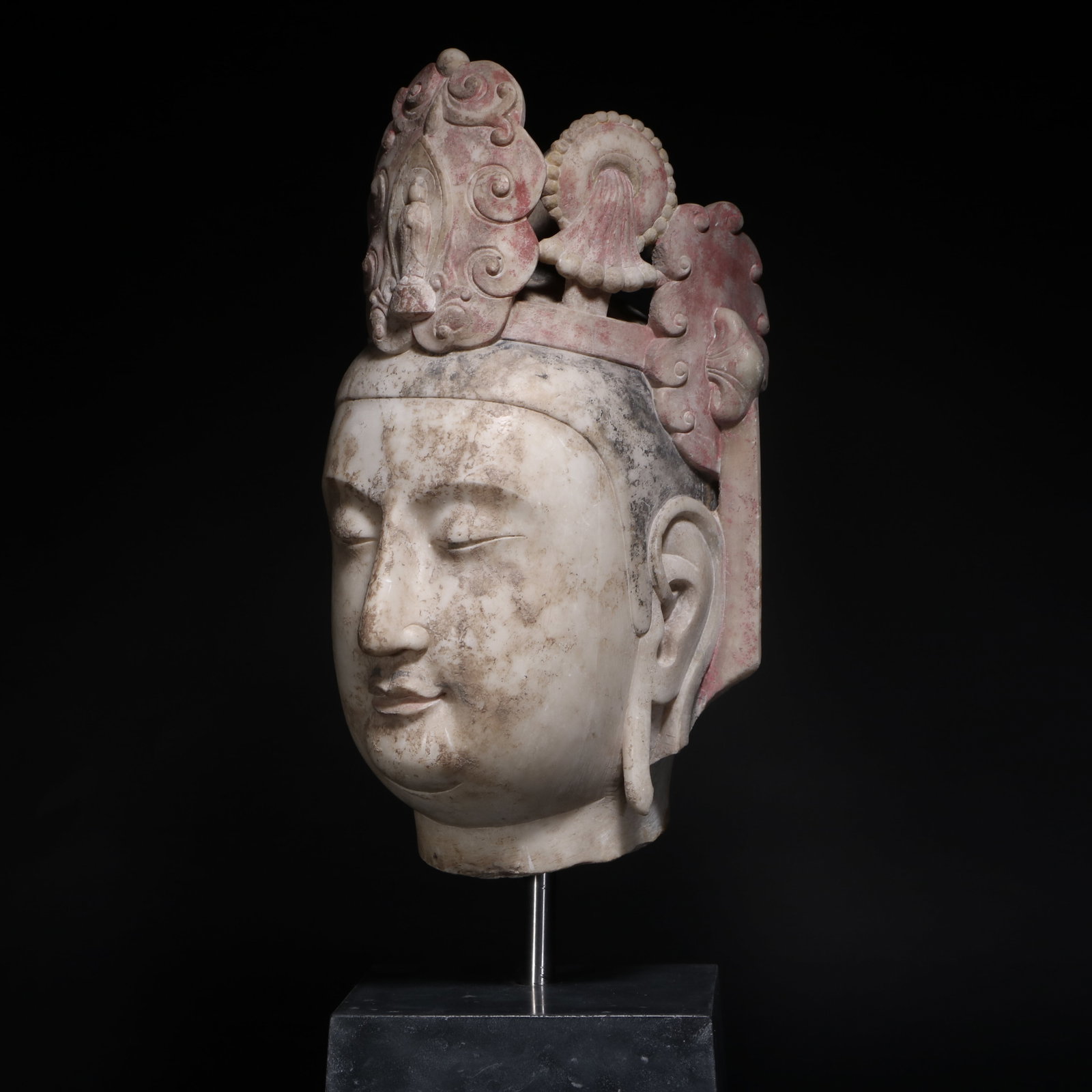 A Chinese white marble Buddha head (1 of 5)