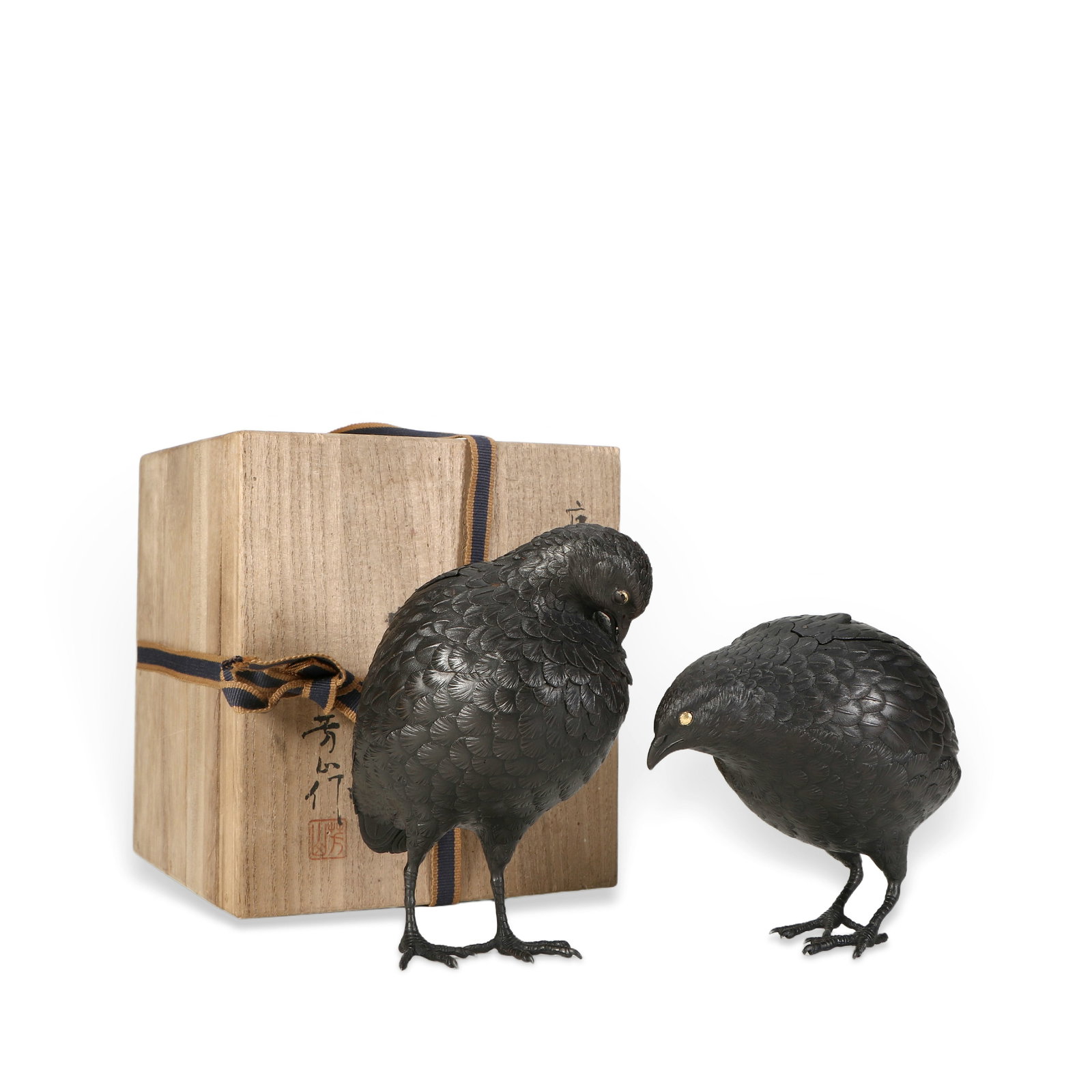 A pair of metal mandarin duck ornaments (1 of 6)