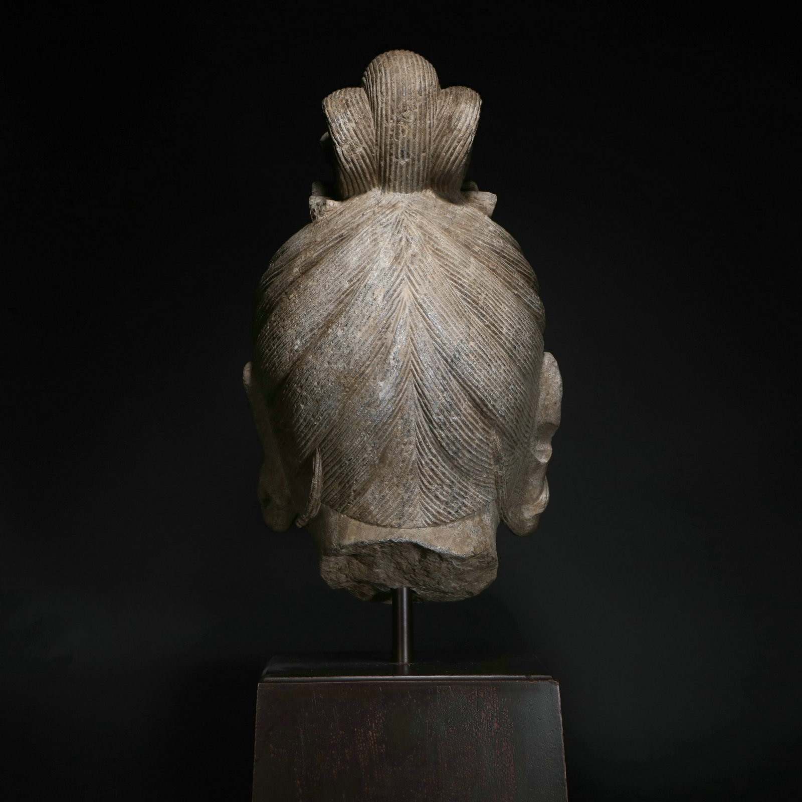 A bluestone Buddha head - 4