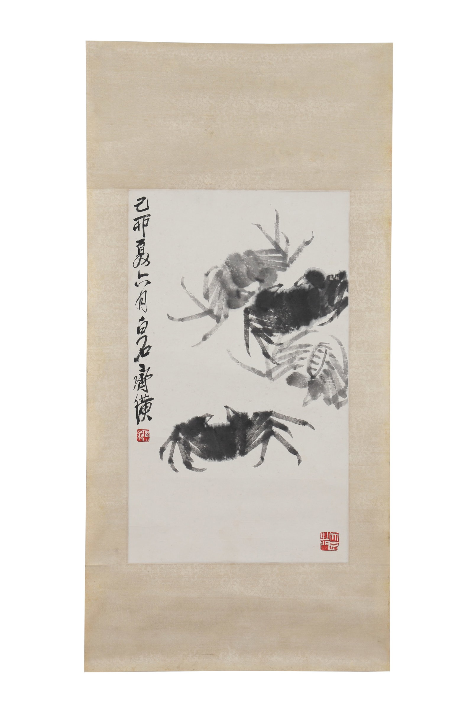 A Ink Wash Crab Painting, Signed by Qi Baishi (1 of 8)