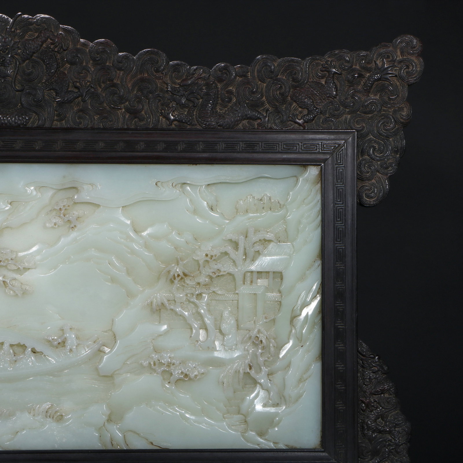 A Qing Dynasty Hetian jade screen - 4