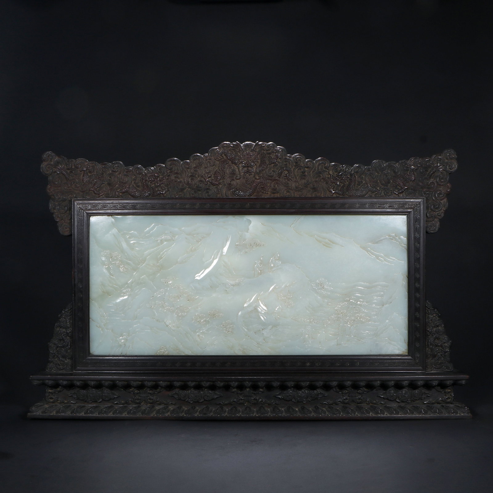 A Qing Dynasty Hetian jade screen - 6