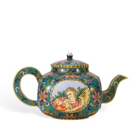 A cloisonn?? enamel teapot