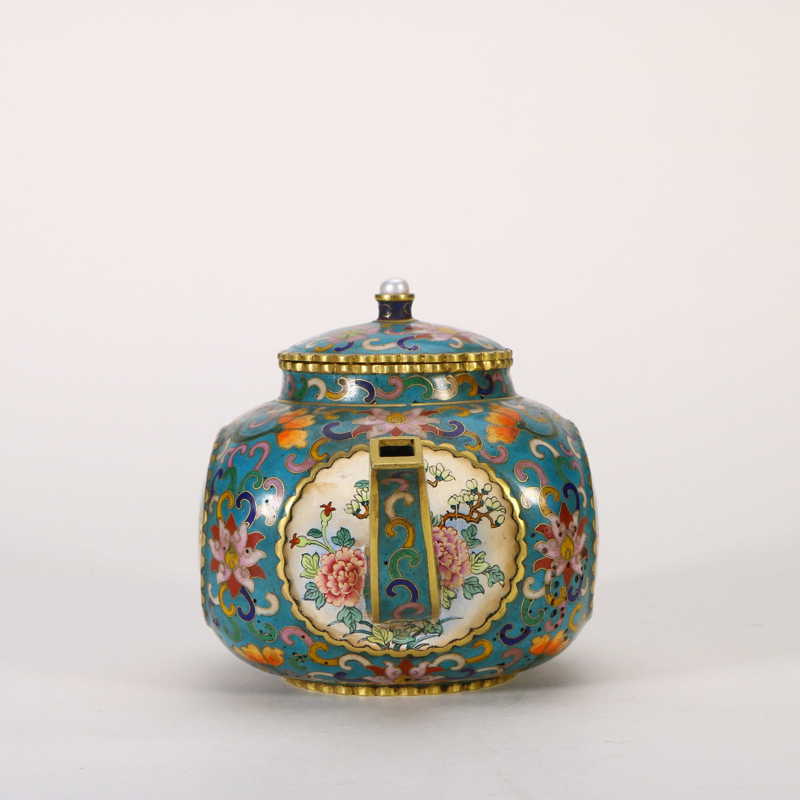 A cloisonn?? enamel teapot - 3