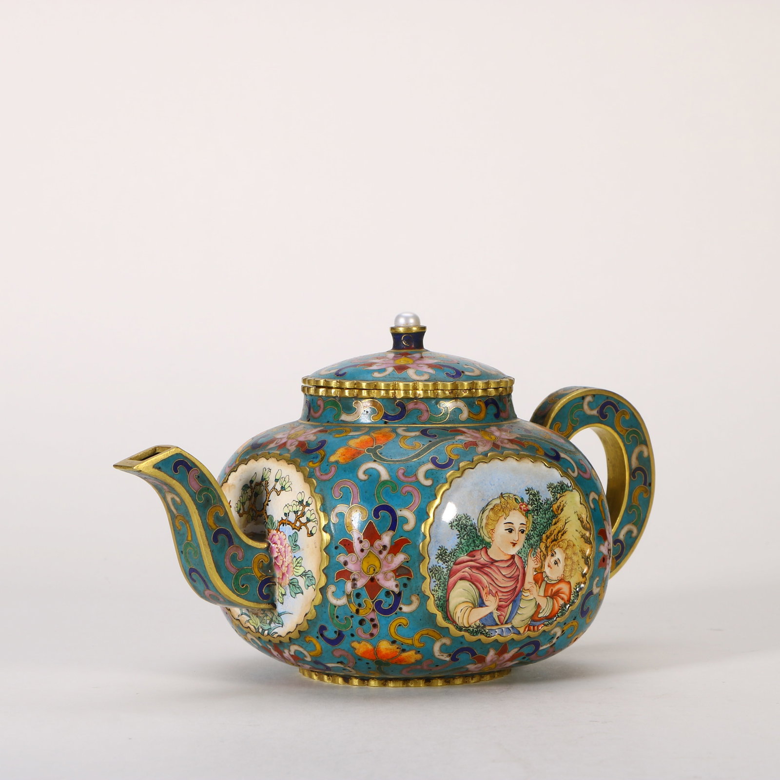 A cloisonn?? enamel teapot - 4