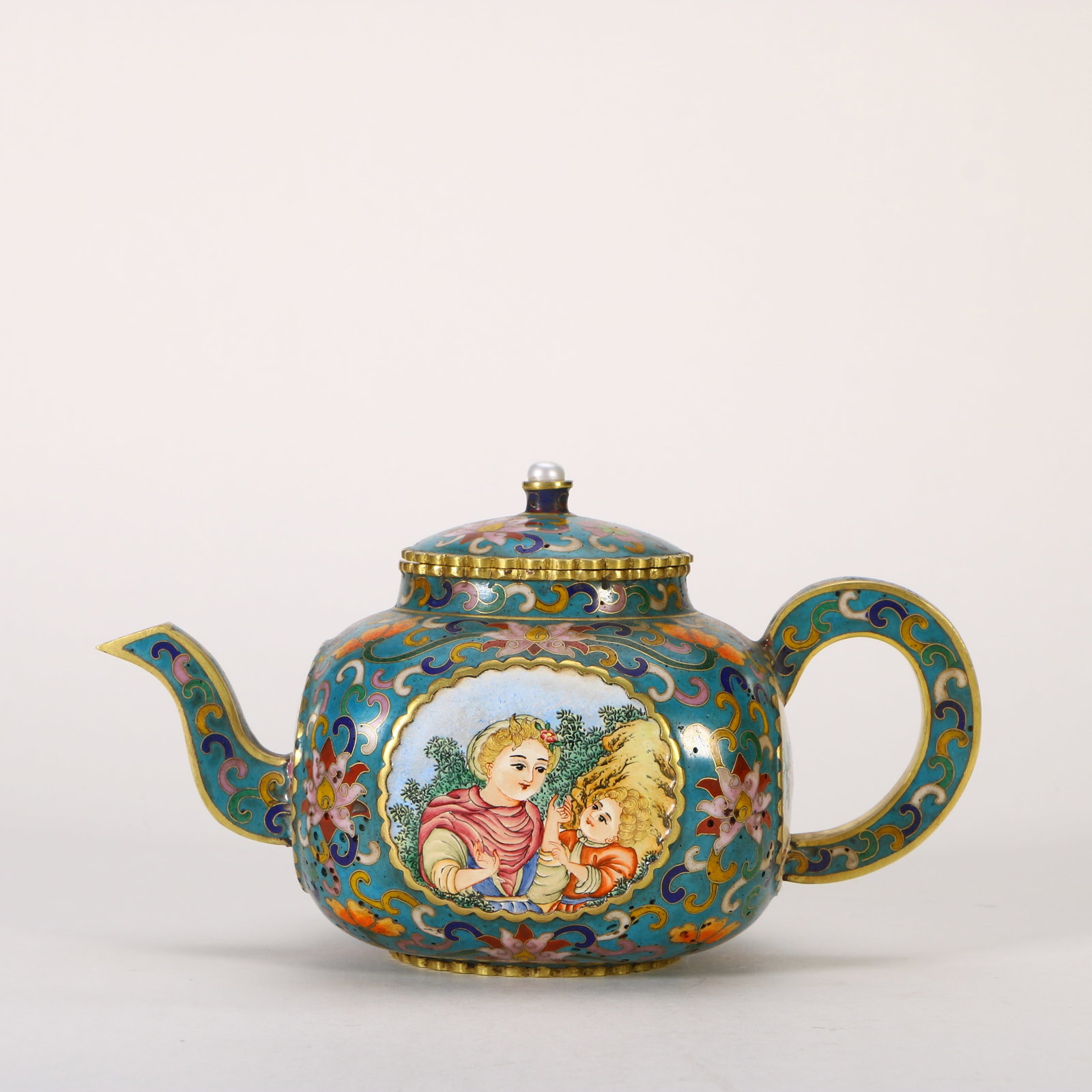 A cloisonn?? enamel teapot - 5